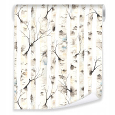 Papier peint bouleaux arbres intissé rouleau chambre à coucher