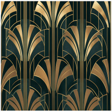 Papier peint art déco abstrait doré pour la chambre à coucher ou le salon 350x250