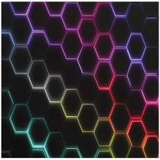 Papier peint photo 3D hexagones gaming pour chambre d'enfant 150x105