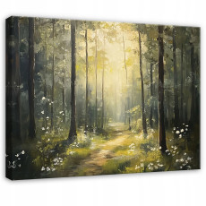 Image forêt 3D arbres Soleil pour chambre à coucher salon cuisine sur toile 60x40