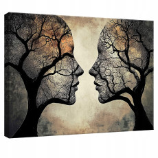 Tableau pour chambre à coucher, salon, cuisine, arbre, femme, sur toile, mur, 120 x 80