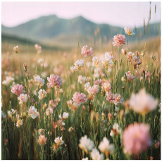 Papier peint photo : fleurs des champs, prairie, chambre, salon, papier peint intissé, 350 x 250