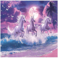 Papier peint pour enfants licorne cheval plage papier peint pour chambre d'enfant 150x105