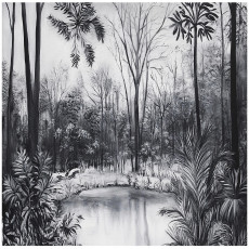 Papier peint forêt noir et blanc nature chambre salon papier peint intissé 200x140