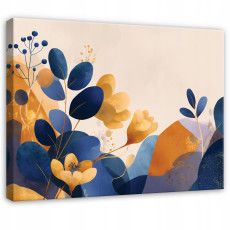Peinture abstraite feuilles fleurs dorées pour chambre à coucher salon sur toile 100x70