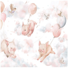 Papier peint pour enfants animaux nuages cochons papier peint pour enfants 350x250