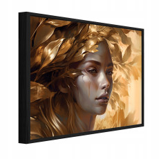 Tableau sur toile dans un cadre noir : femme, abstraction, salon, chambre à coucher, 120 x 80