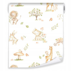 Papier peint pour chambre d'enfant sur intissé pour enfants animaux