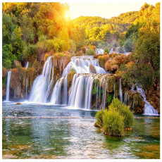 Papier peint cascade 3D paysage pour chambre à coucher salon papier peint mural 350x250