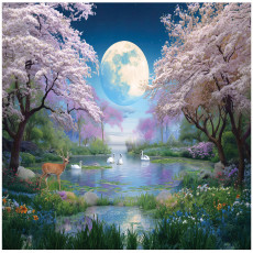 Papier peint photo lac forêt paysage nature pour la chambre à coucher salon 250x175