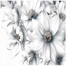 Papier peint photo fleurs blanc 3D chambre salon papier peint intissé 200x140