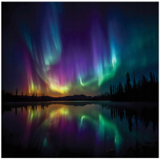 Papier peint aurore boréale nature chambre salon papier peint intissé 300x210