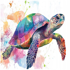 Papier peint pour enfants tortue colorée animaux papier peint intissé 300x210