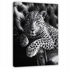 Image d'un jaguar sur un fauteuil, animal pour la chambre à coucher, le salon ou la cuisine, sur toile 120x80