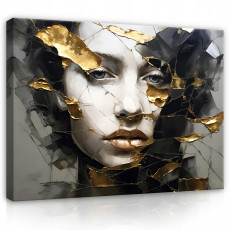 Peinture femme visage abstraction moderne 100x70