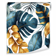 Papier peint feuilles vertes tropicales sur intissé mur salon chambre à coucher rouleau