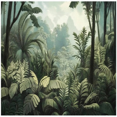 Papier peint jungle forêt verte chambre salon papier peint intissé 250x175