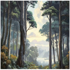 Papier peint 3D forêt arbres nature paysage pour mur chambre salon 200x140