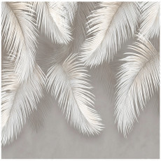 Papier peint photo feuilles suspendues plumes béton pour mur chambre salon 200x140