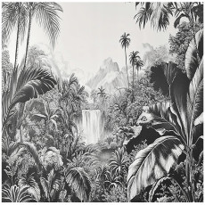 Papier peint jungle noir et blanc chambre à coucher salon papier peint intissé 200x140