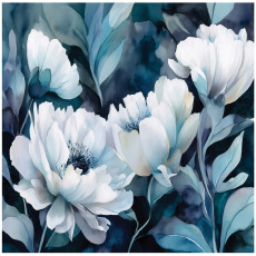 Papier peint fleurs bleues et blanches chambre à coucher salon papier peint intissé 150x105