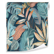 Papier peint feuilles tropicales nature sur intissé mur salon chambre rouleau