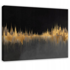 Tableau abstrait glamour doré pour chambre à coucher, salon ou cuisine sur toile 100x70