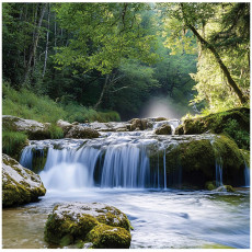 Papier peint 3D cascade forêt paysage chambre salon papier peint intissé 200x140