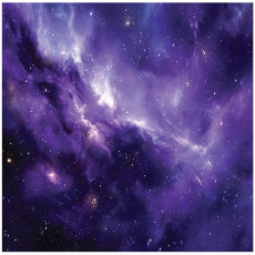 Papier peint mural pour enfants « Espace violet et étoiles » - 150 x 105 cm