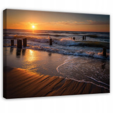 Tableau représentant une plage, la mer, un paysage et la nature, pour la chambre à coucher ou le salon, sur toile, 90 x 60 cm