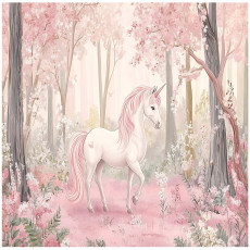Papier peint pour fille licorne forêt papier peint pour chambre d'enfant 150x105