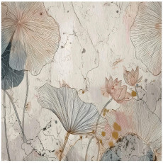 Papier peint photo fleurs béton abstraction pour mur chambre salon 150x105