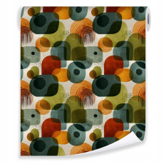 Papier peint coloré de style bohème sur intissé pour le salon ou la chambre à coucher