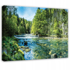Image forêt rivière nature arbres paysage pour chambre à coucher salon sur toile 40x30
