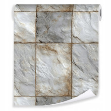 Papier peint imitation pierre et brique sur intissé pour salon et chambre à coucher