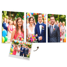 Ensemble de tableaux sur toile de mariage personnalisés à partir de votre propre photo