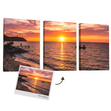 Ensemble de tableaux sur toile de voyage personnalisés à partir de votre propre photo