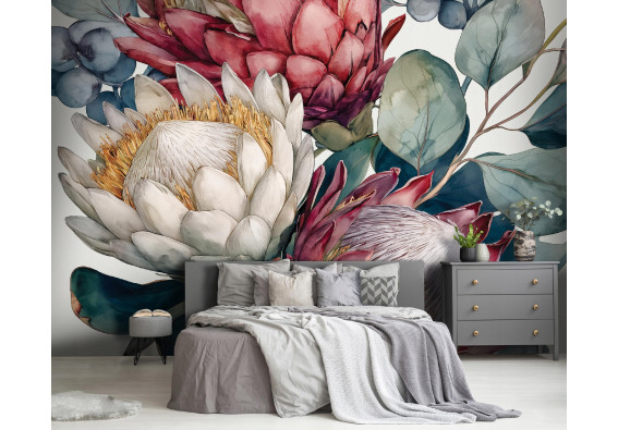 Papier peint photo fleurs abstraction chambre salon papier peint intiss&eacute;