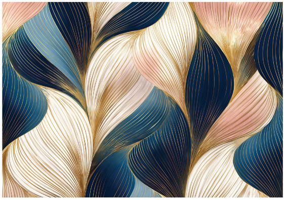 Papier peint art d&eacute;co abstrait dor&eacute; pour la chambre &agrave; coucher ou le salon 400x280