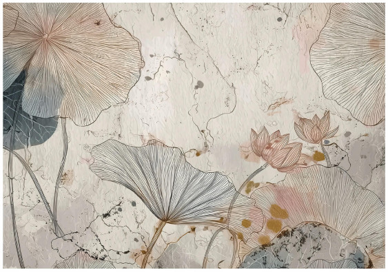 Papier peint fleurs b&eacute;ton abstraction pour la chambre &agrave; coucher salon 400x280