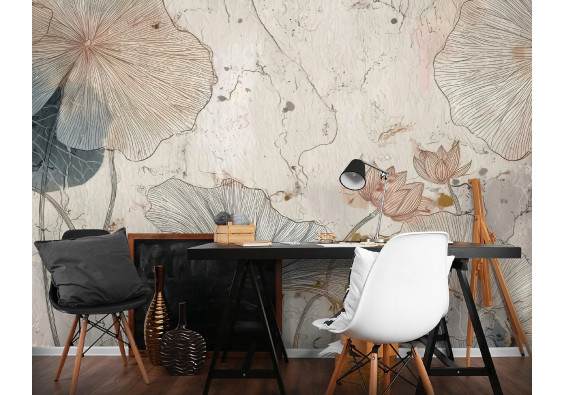 Papier peint fleurs b&eacute;ton abstraction pour la chambre &agrave; coucher salon 400x280