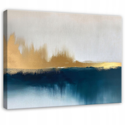 Tableau abstrait gris et or pour chambre à coucher ou salon, sur toile 100x70