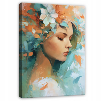 Peinture abstraite représentant le visage d'une femme pour la chambre à coucher, le salon ou la cuisine, sur toile 40x30