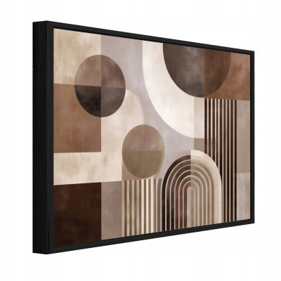 Tableau dans un cadre noir sur toile, abstraction bohème, salon, chambre à coucher, 60 x 40