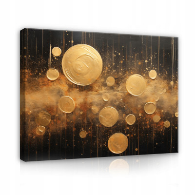 Tableau abstrait doré et noir pour le salon ou la chambre à coucher, sur toile, 40 x 30 cm