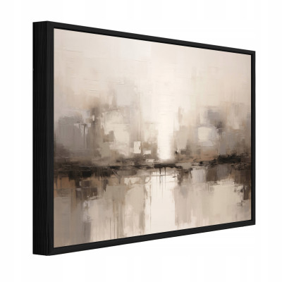 Tableau dans un cadre noir sur toile, abstraction bohème, salon, chambre à coucher, 100 x 70