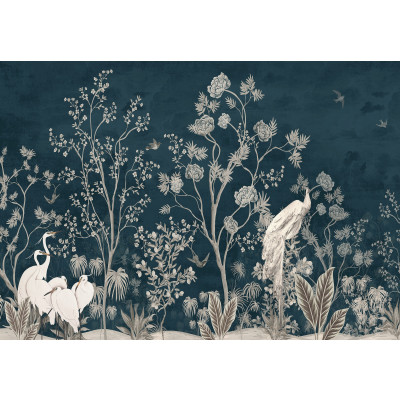 14607 - nature, arbre, grues, fleurs