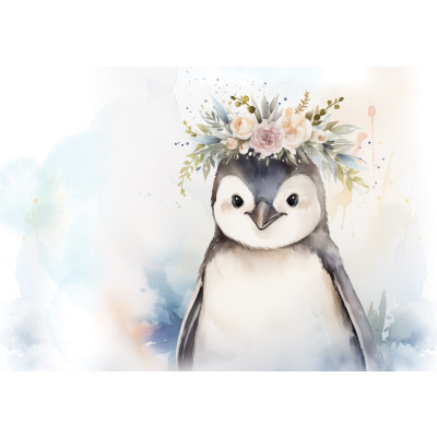 15221 - Pour les enfants : pingouin aquarelle