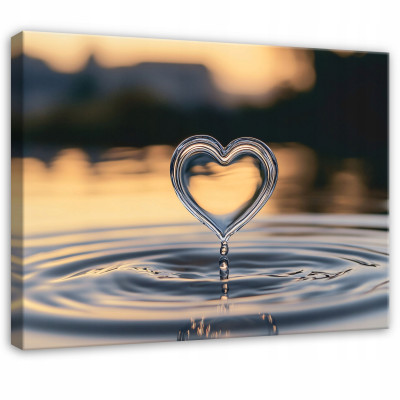 Peinture abstraite cœur eau pour chambre à coucher salon cuisine sur toile 40x30