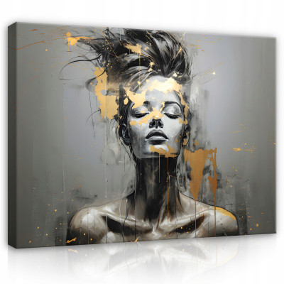 Tableau femme visage abstraction grand salon 120x80